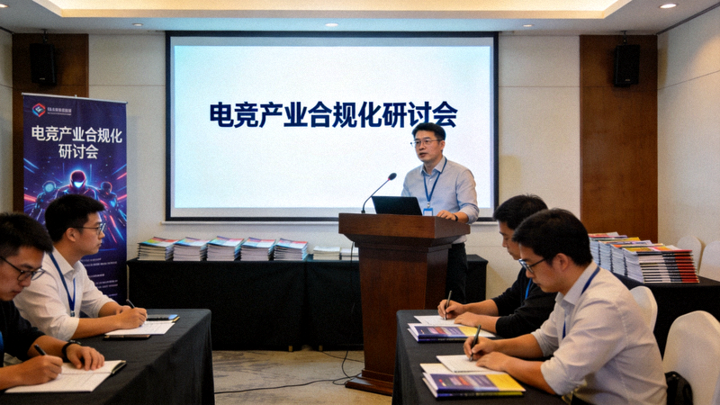 电竞产业合规化研讨会现场 - 行业专家在会议上进行演讲
