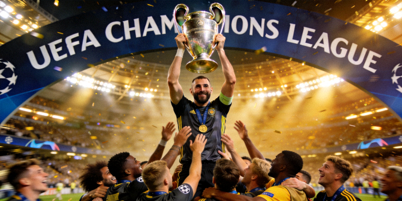 上赛季欧冠决赛捧杯瞬间 - 队长高举大耳朵杯庆祝
